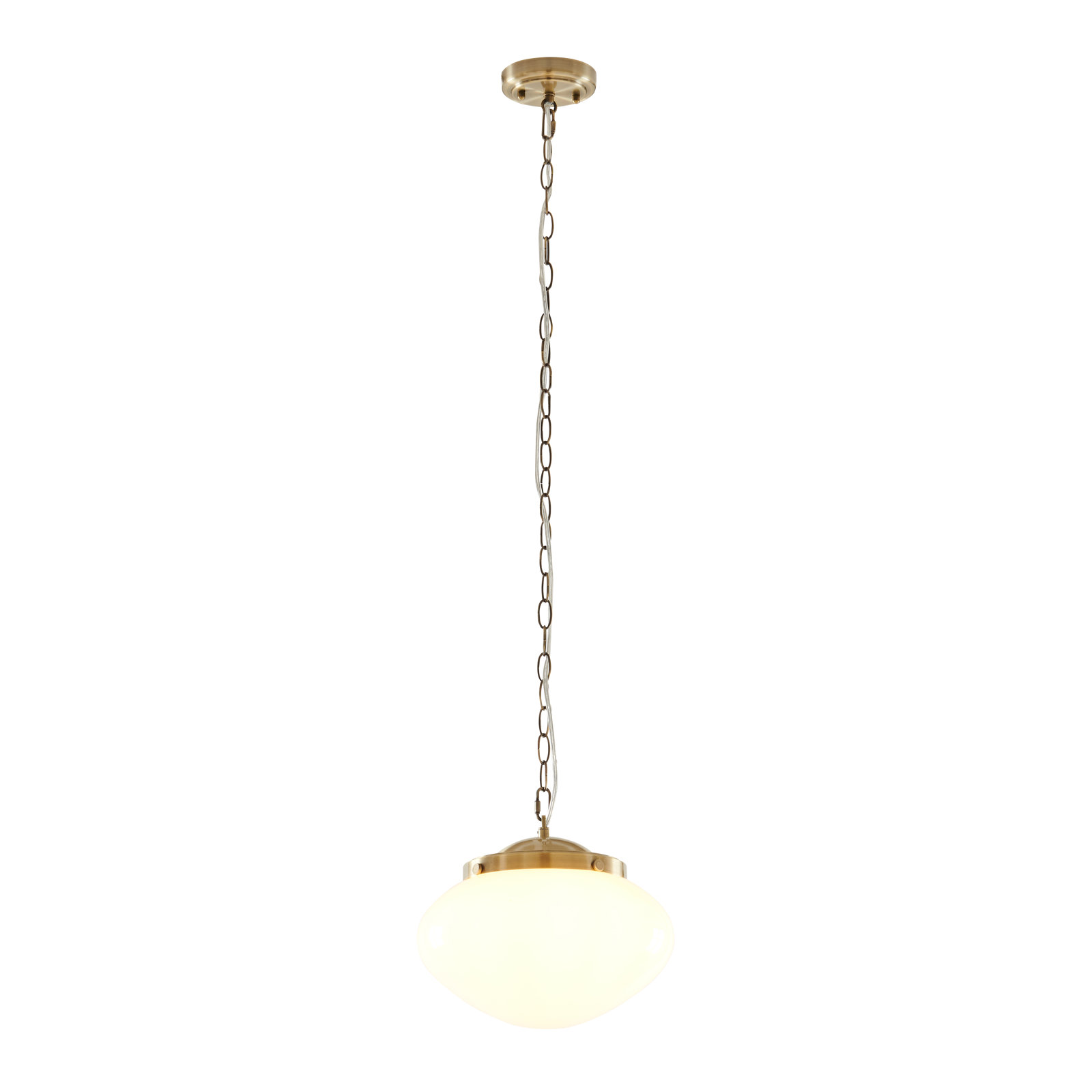 Single Light Iron Pendant, Brass
