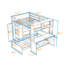 Lit superposé en bois avec bureau, tablettes et garde-robe-230391131-230391129