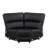 Black Breathable Semi PU Leather Living Room U Shaped Intelligent Serenity Recline Sofa Set