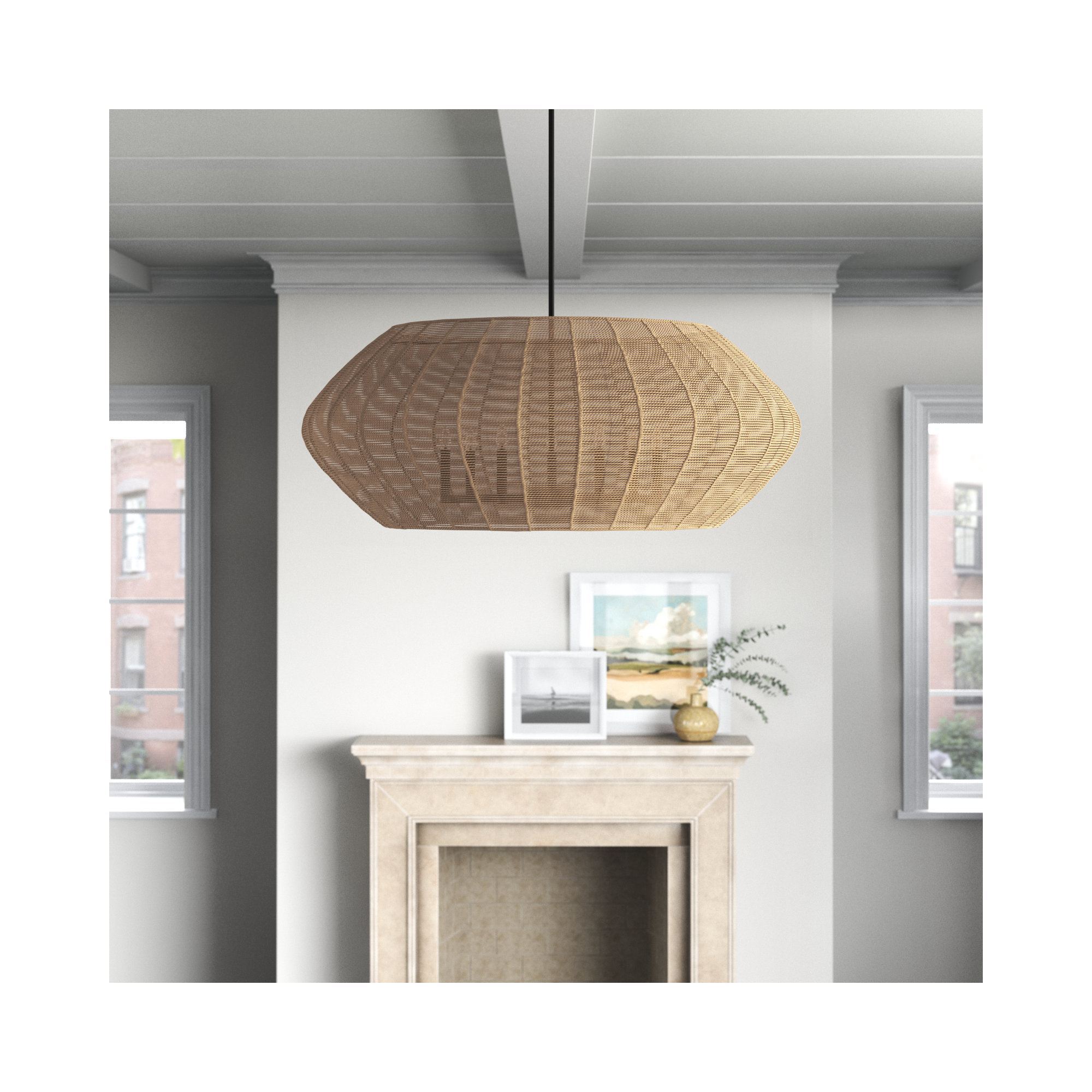 Ariza 7 - Light Metal Dimmable Round / Oval Chandelier, Camel, Black