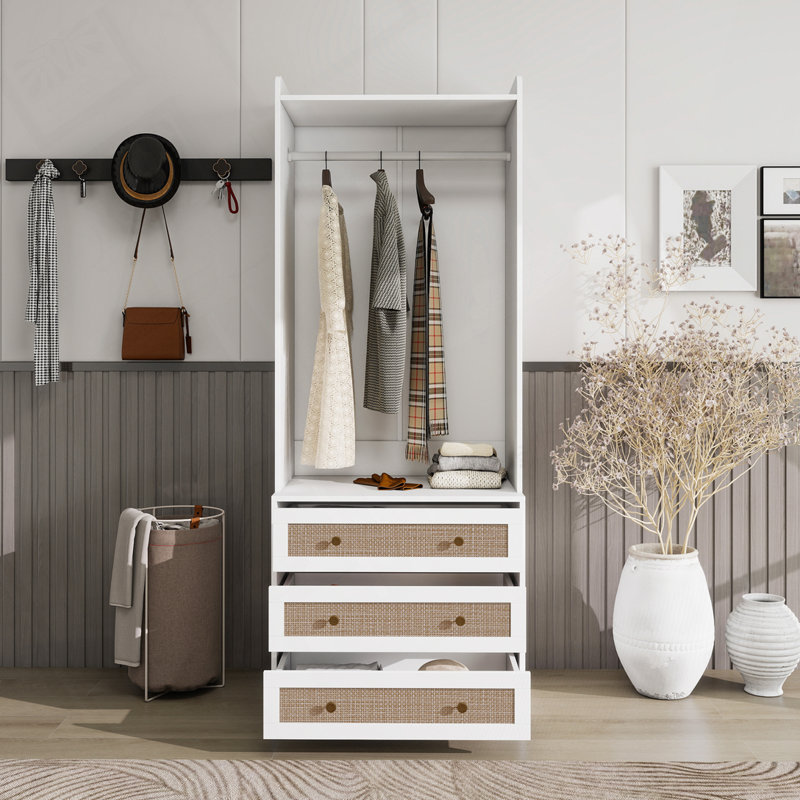 Armoire en rotin à 3 tiroirs