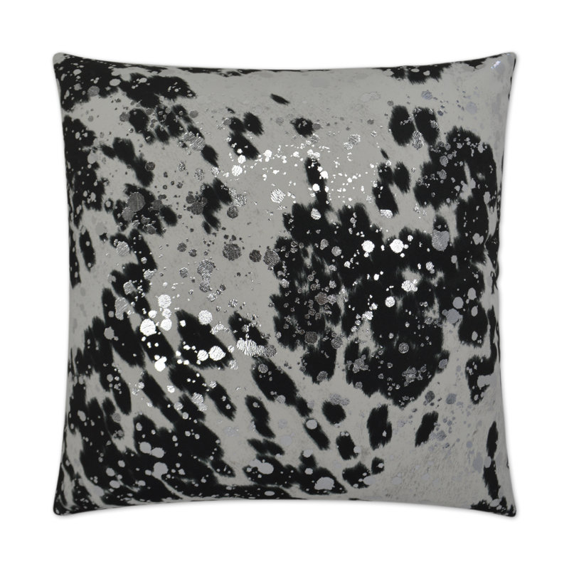 Mottley Moo Animal Print Reversible Throw Pillow, Domino, Square 24"