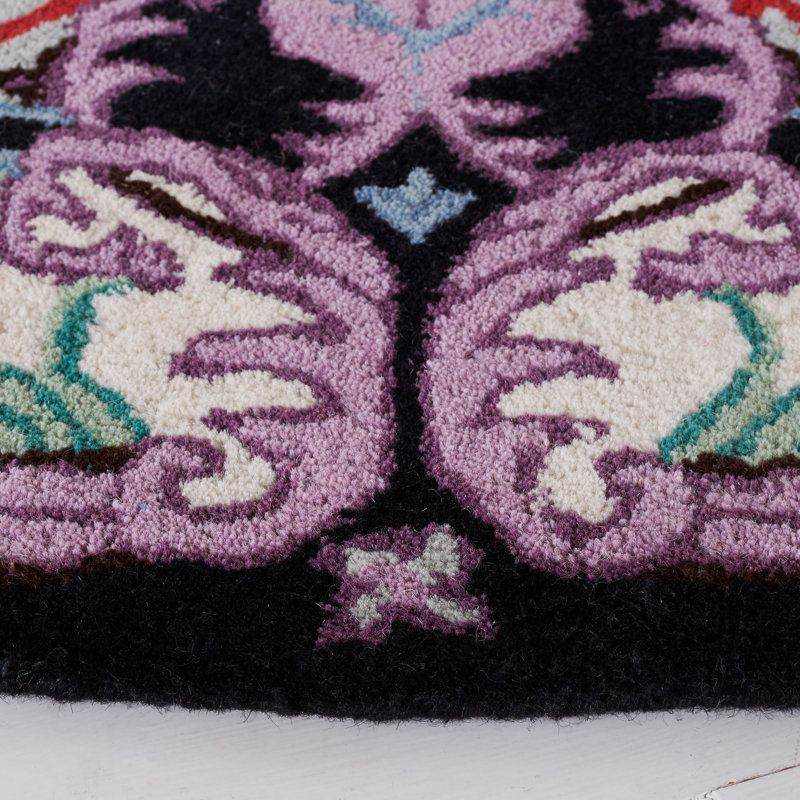 Danny-Junior Hand Tufted Wool Floral Rug, Round 5'