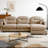 Modular L-Shaped Sectional Sofa Chenille Upholstered 3-Seater Couch with Ottoman, Tufted Backrest & Ergonomic Design for Living Rooms & Bedrooms, Easy Assembly-712071597