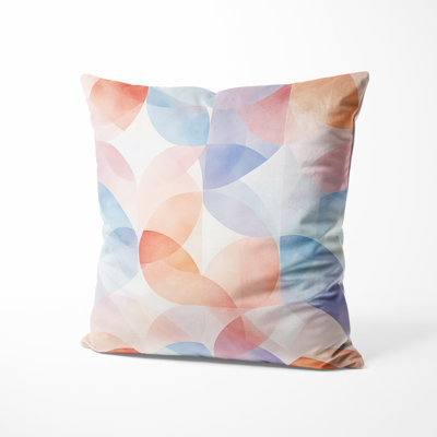 Modern Decorative Cushion - Orange Pastel Mosaic Printed Throw Pillow