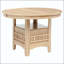 Table de salle à manger ovale à rallonge avec base de rangement à piédestal