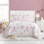 Ensemble de courtepointe réversible en microfibre rose Pretty in Paris