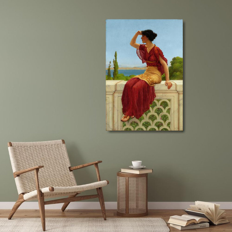 "The Signal" par John William Godward - Art mural sur toile tendue avec châssis, H 40 po x l 28 po