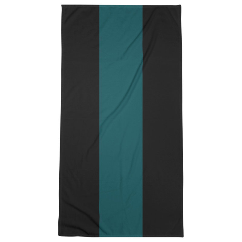 Cotton Blend Beach Towel, Black/Green