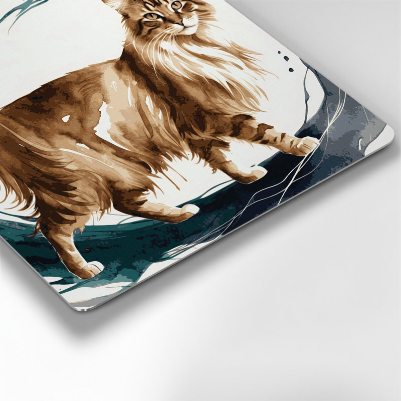 Chats Somali, art mural en métal blanc, H 384 po x l 384 po x P 0,05 po