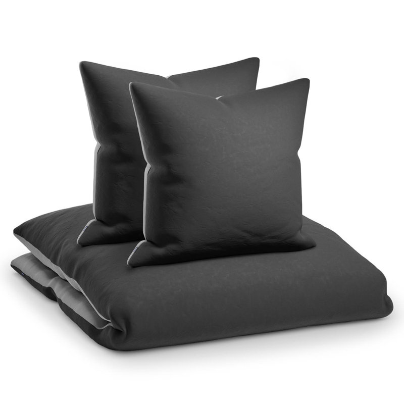 Polyester Unicoloured Duvet Cover Set with Pillow Shams