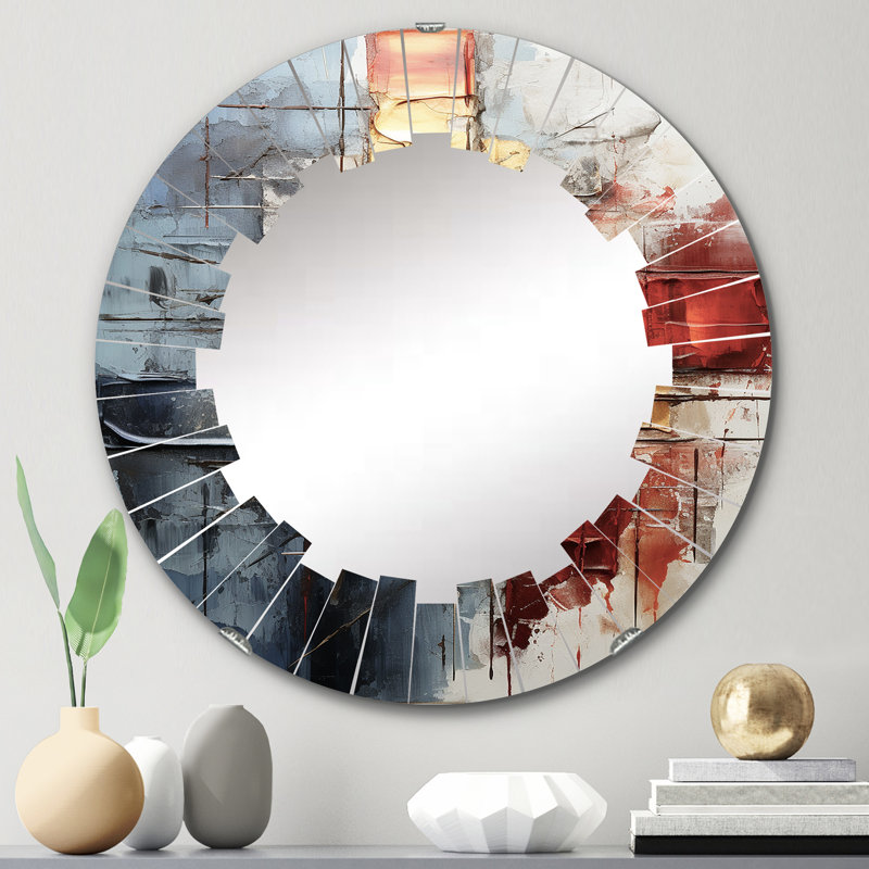 Waitsfield - Miroir mural moderne rond, 24 po x 24 po