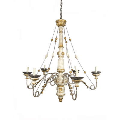 Lustre empire 6 lumières de style bougie Valeria