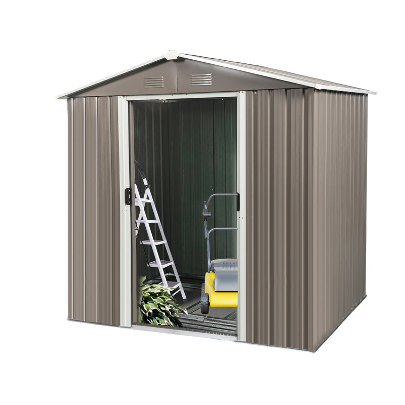 Outdoor Metal Storage Shed, Gray, 8 ft. W x 4 ft. D