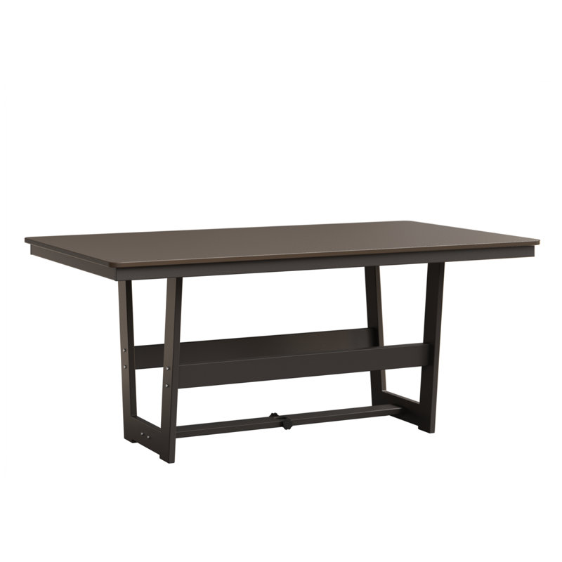 Hudson Outdoor Dining Table, Hammered Top Bronze, Graphite