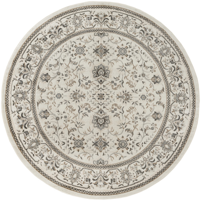 Tapis oriental en polyester / polypropylène tissé à la machine Keeley, Rond 8 pi