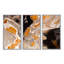 Orange et noir Marble Waves III - ensemble d'art mural moderne sur toile encadrée 3-766974478-766974477