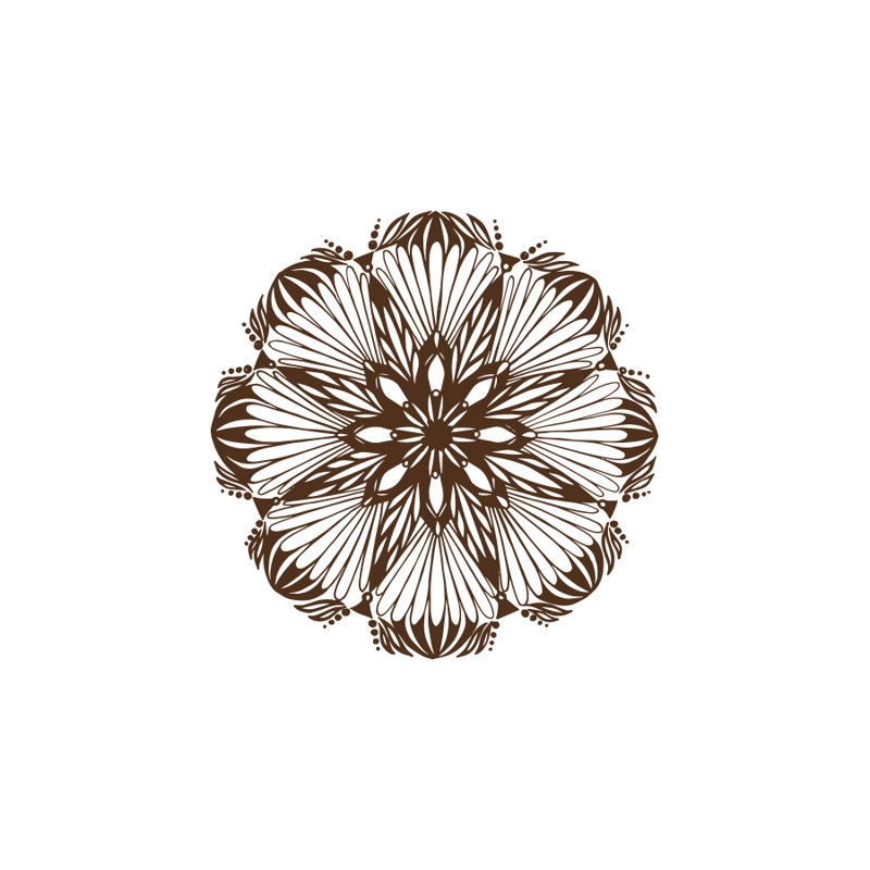 Décalcomanie murale yoga mandala, Brun
