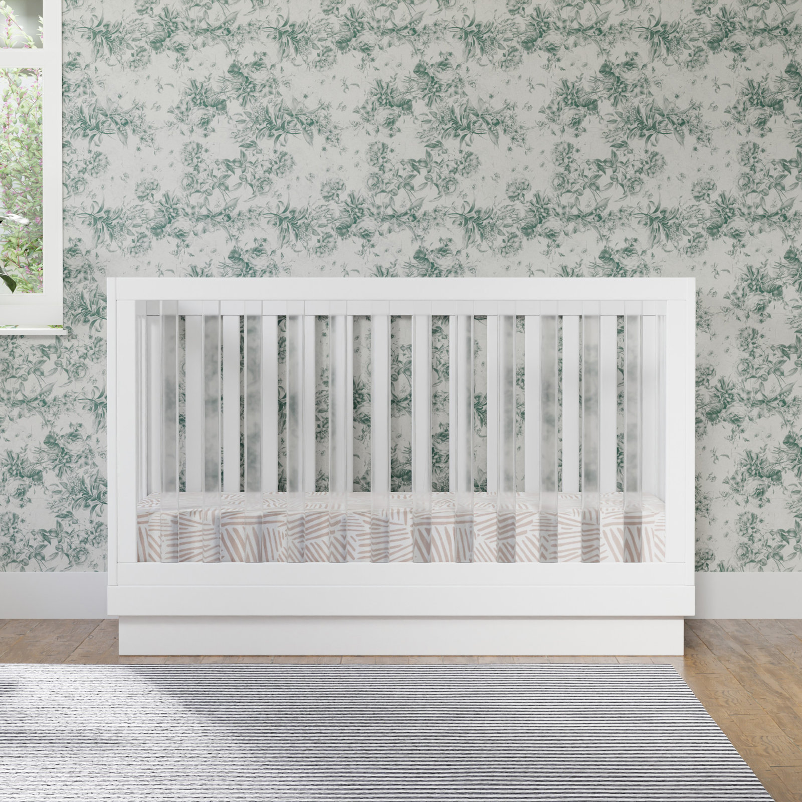 Harlow Pine 3-in-1 Convertible Crib, White