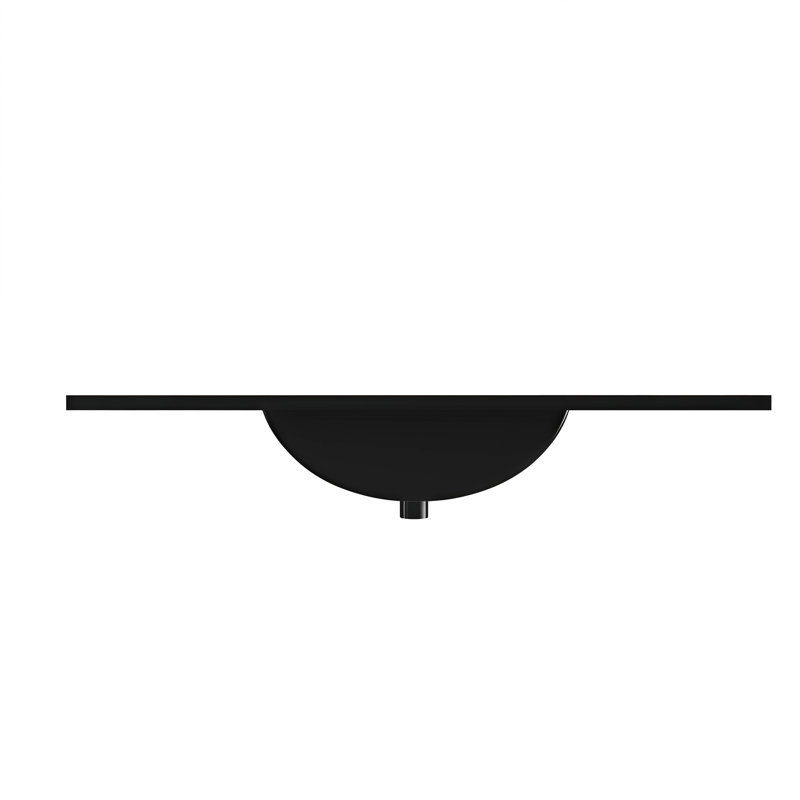 Ceramic Lavatory Sink, Black Or White In 24/30/36 Inch - Bathroom Vessel Basin Meets Us Standards, Faucet Not Included, Black