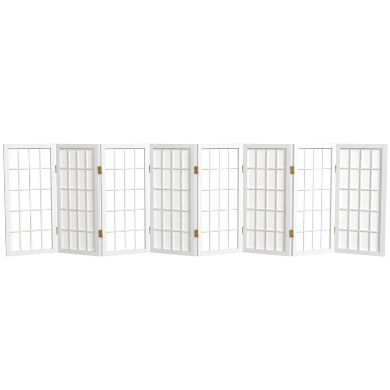 Paravent court Alex H 26,5 po, Blanc, 8 panneaux