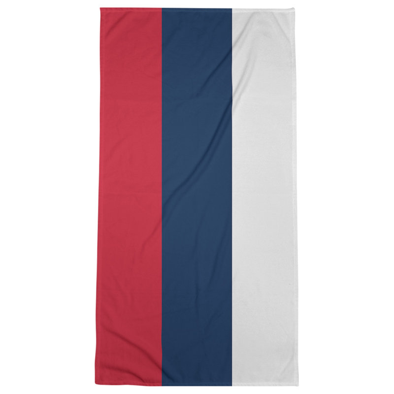 Lightweight Bath Towel, Red/Blue/White, Poly/Cotton