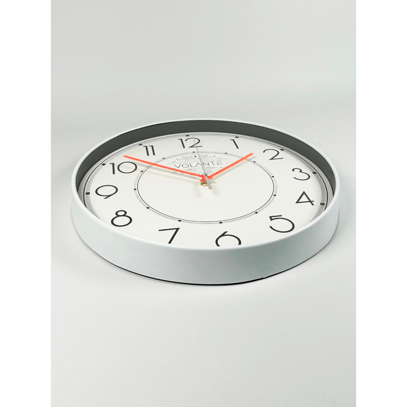 Androulla Wall Clock, White/Red