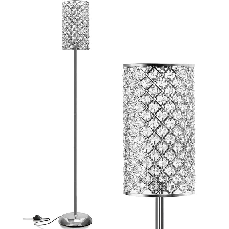 Guzalak 66.5'' Pink LED Traditional Floor Lamp, Silver