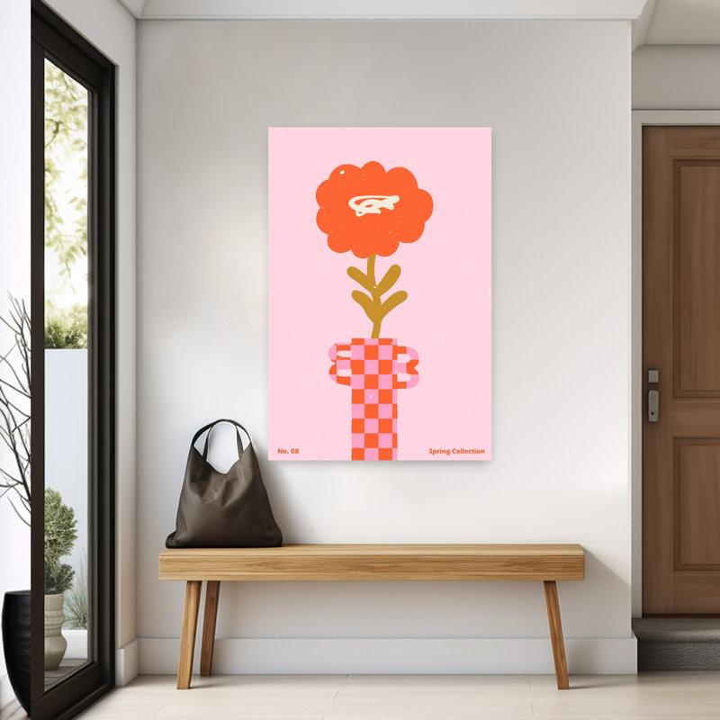 Art contemporain Art floral contemporain, H 60 po x l 40 po