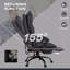 Chaise de bureau en microfibre avec fonction de massage, chaleur, repose-pieds, gris