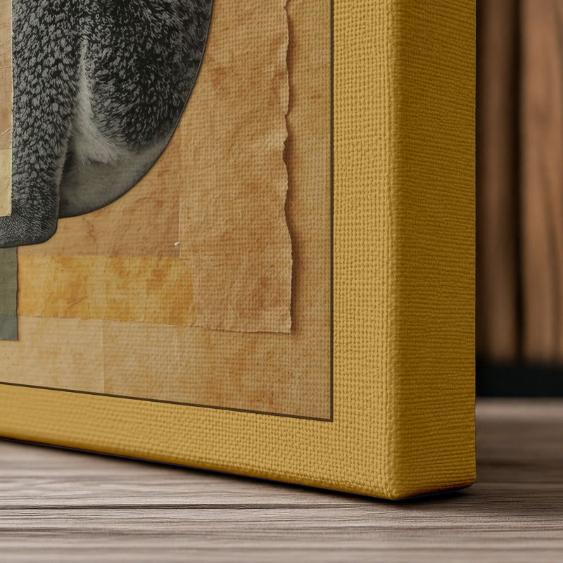 Koala at Rest Minimalist - Wrapped Canvas, 30x20 - 76.2 x 50.8 cm, Ochre Border