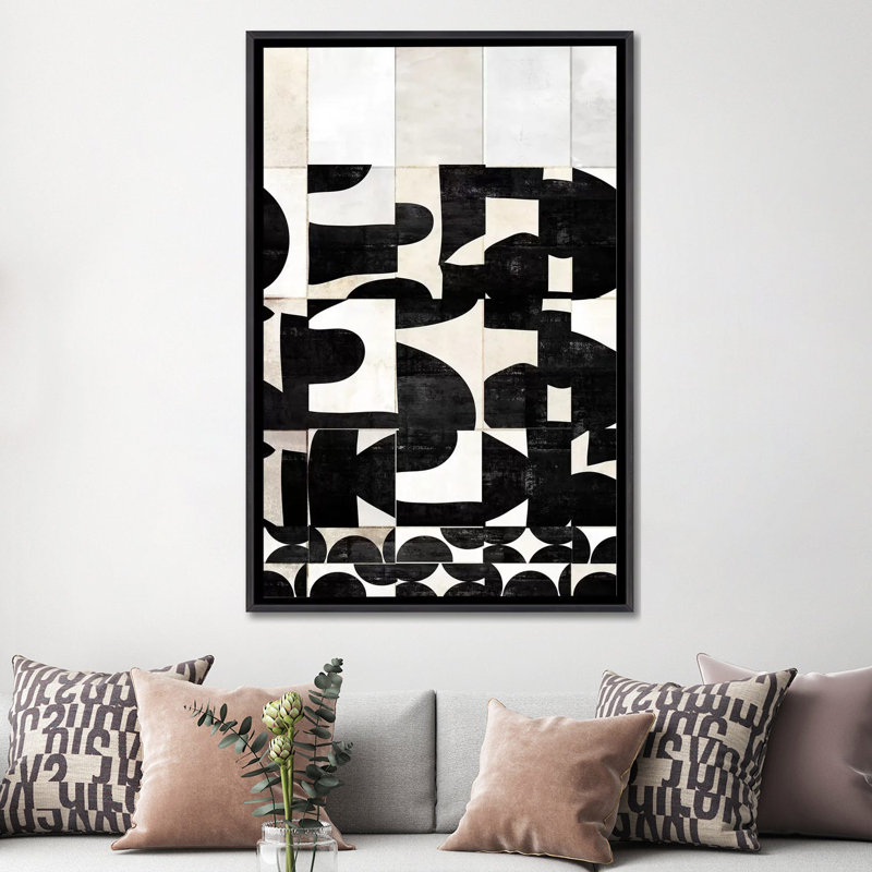 Scramble par Nikki Chu - impression, Encadrement noir décoloré, H 60 po x l 40po x P 1,5 po