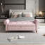 Banc de lit en velours rose