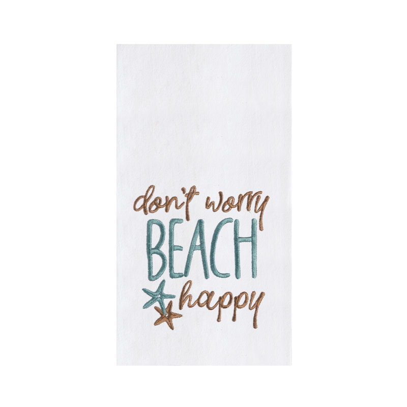 Don't Worry Beach Happy Dishtowel