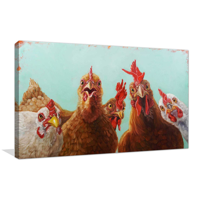 Poulet pour le dîner par - Peinture, Toile tendue, H 36 po x l 60 po x P 1,5 po