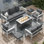 Ensemble de meubles de patio en aluminium avec foyer
