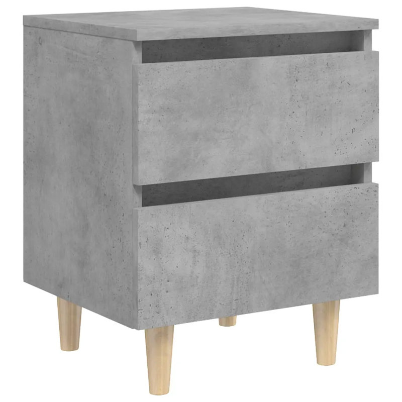 Liesl 40cm W Manufactured Wood Bedside Table, Concrete Grey