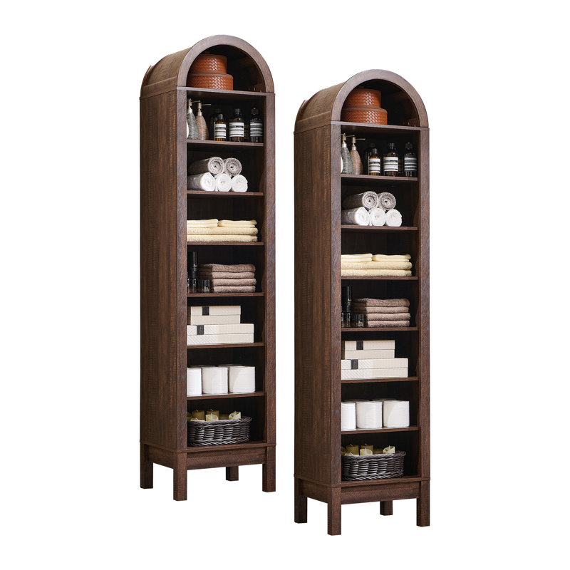 71" Tall Arched Bathroom Set of 2, 8 Tiers Arch Bathroom with Storage, Modern Farmhouse Bathroom with Adjustable Shelves