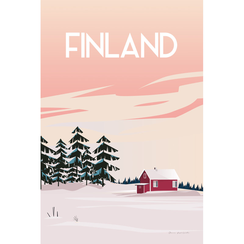 Finlande II, H 12 po x l 8 po, Oui, Cadre simple blanc