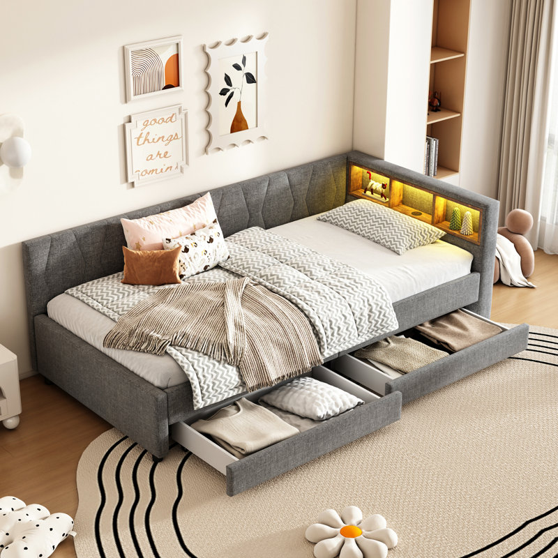 Storage Bed, Grey