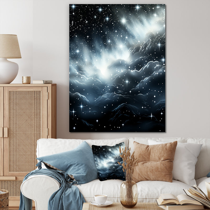 Mystical Planets Mountain Fantasy I - Art mural fantastique, Toile tendue, H 44 po x l 34 po