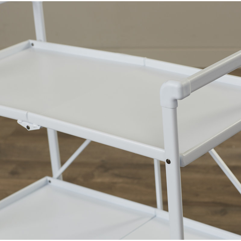 Ludlow Metal Bar Cart, White