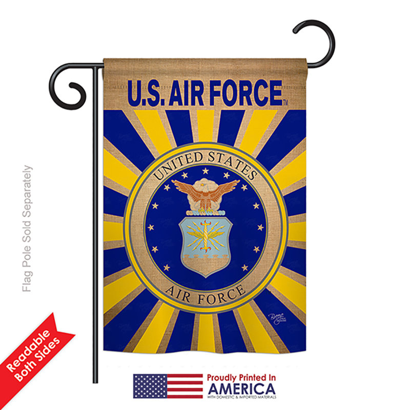 En toile jute à 2 côtés 19 x 13 po air force americana quotidiennement drapeau de jardin