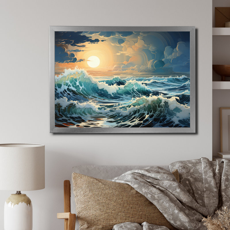 Sarcelle jaune Neptunes, nébuleuse de Mars sur toile, H 12 po x l 20 po x P 1 po, Cadre photo argenté