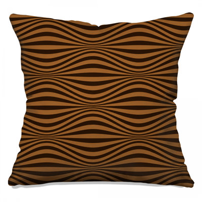 Coussins décoratifs Brown Wavy Lines