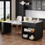 Îlot de cuisine avec table de salle à manger extensible pour 4 à 6 personnes (tabouret non inclus)-948420117