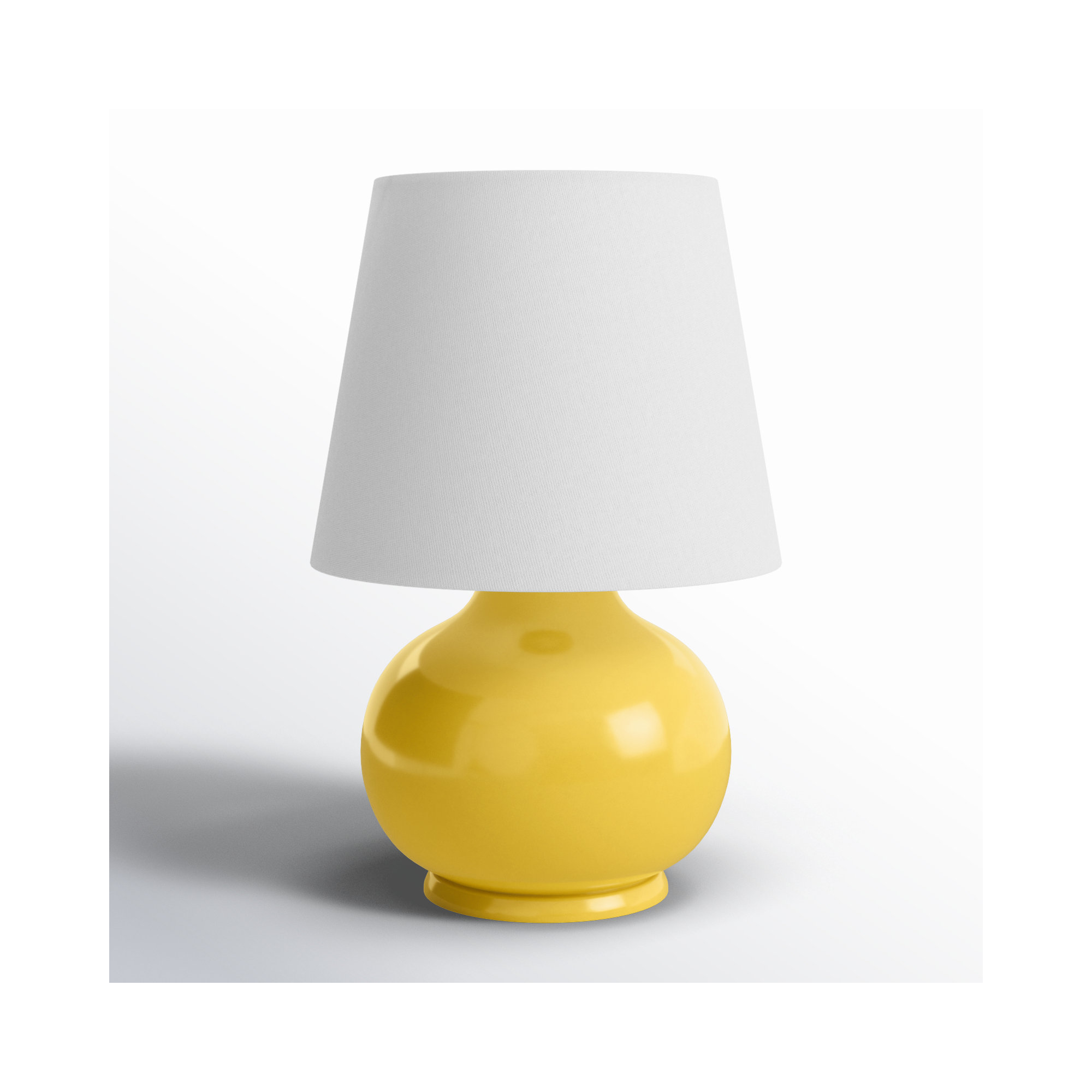 Drum Shade Lamp, Yellow, 13'' H X 8'' W X 8'' D
