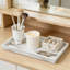 Grand plateau et organisateur de meuble-lavabo en céramique avec base antidérapante, motif de marbre décoratif pour les comptoirs de salle de bain, de chambre à coucher et de cuisine