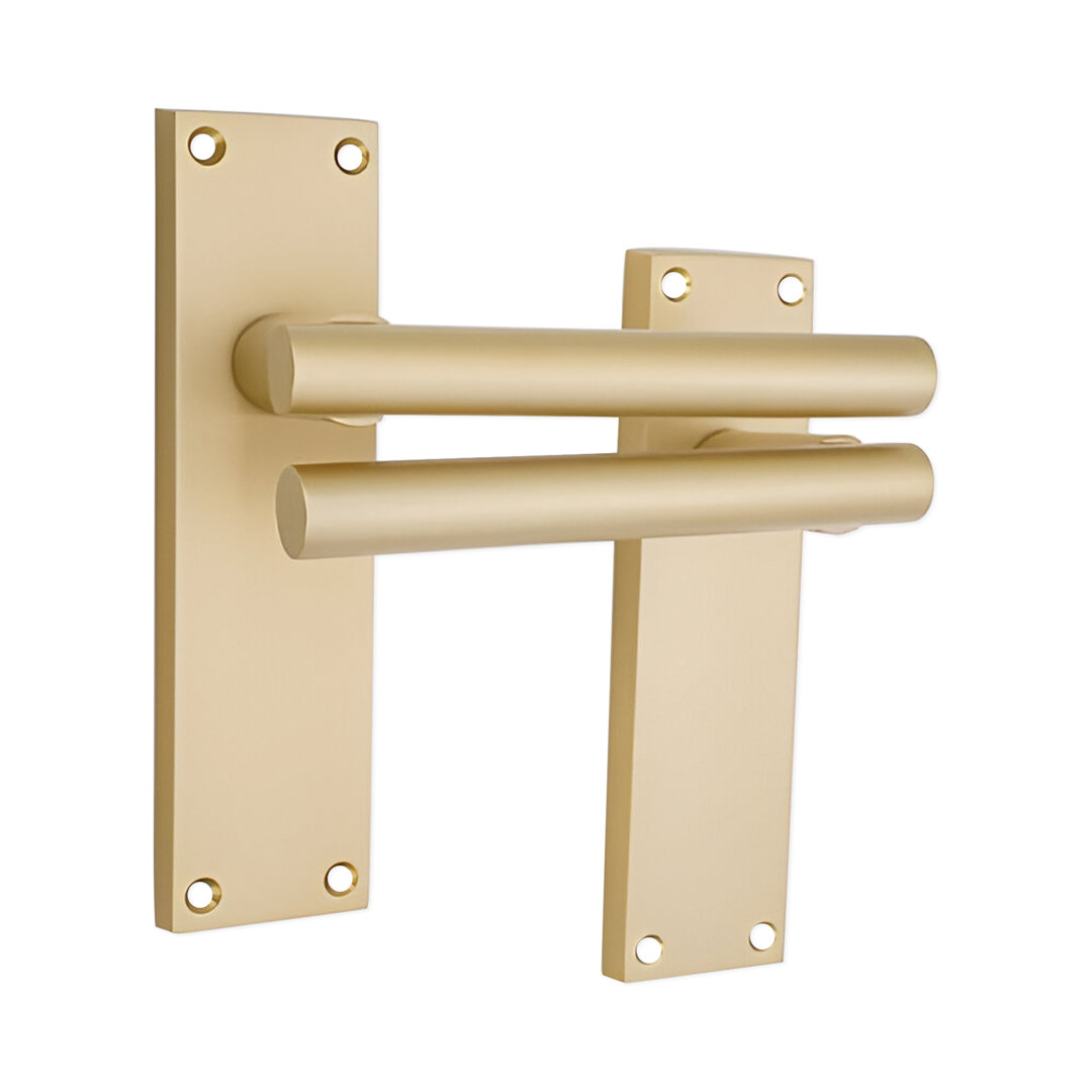 Spira Brass - Jura Lever on Backplate Door Handle - Satin Brass - 2 Pack - Image 4