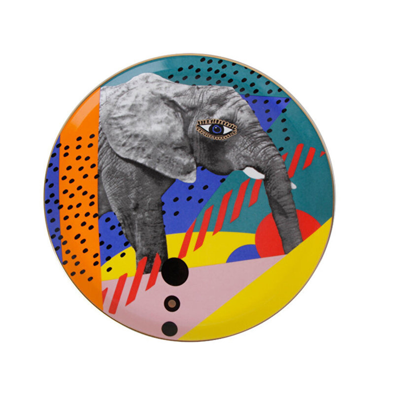 Wild Life Set of 6 Elephant Dinner Plates, 28cm